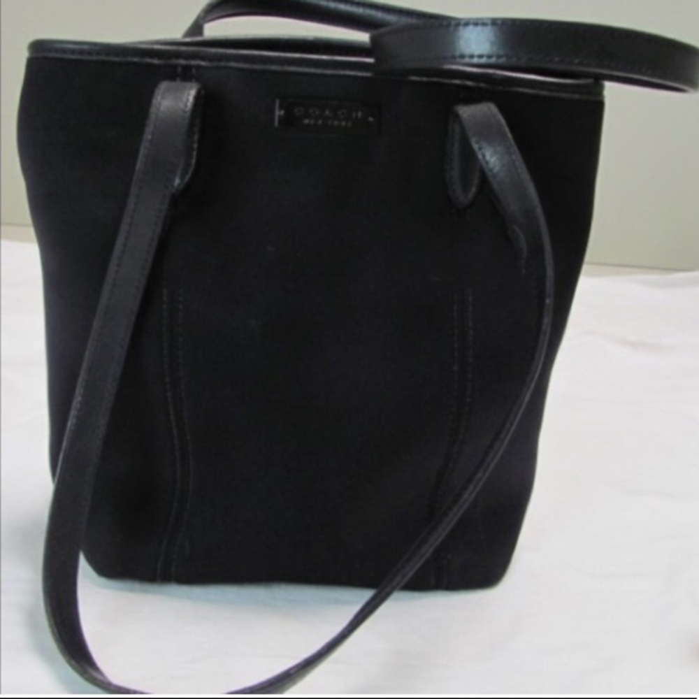 Vintage coach purse (black, neoprene & leather).